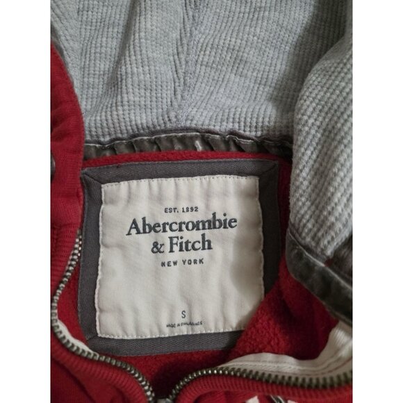 ABERCROMBIE & FITCH Womens Graphic Zip Hoodie Sweater Small Red A001184 - Picture 5 of 9